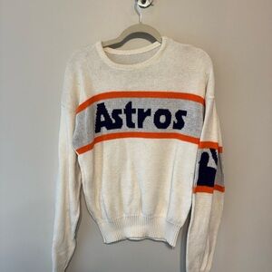 Vintage Cliff Engle Houston Astros White and Orange Sweater